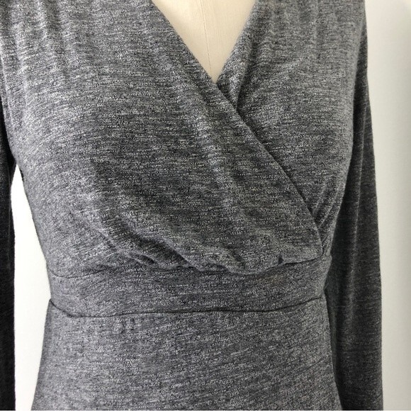 Athleta Dress Womens Small Gray Heathered Wrap It Up Long Sleeve Knit Surplice - Picture 11 of 16